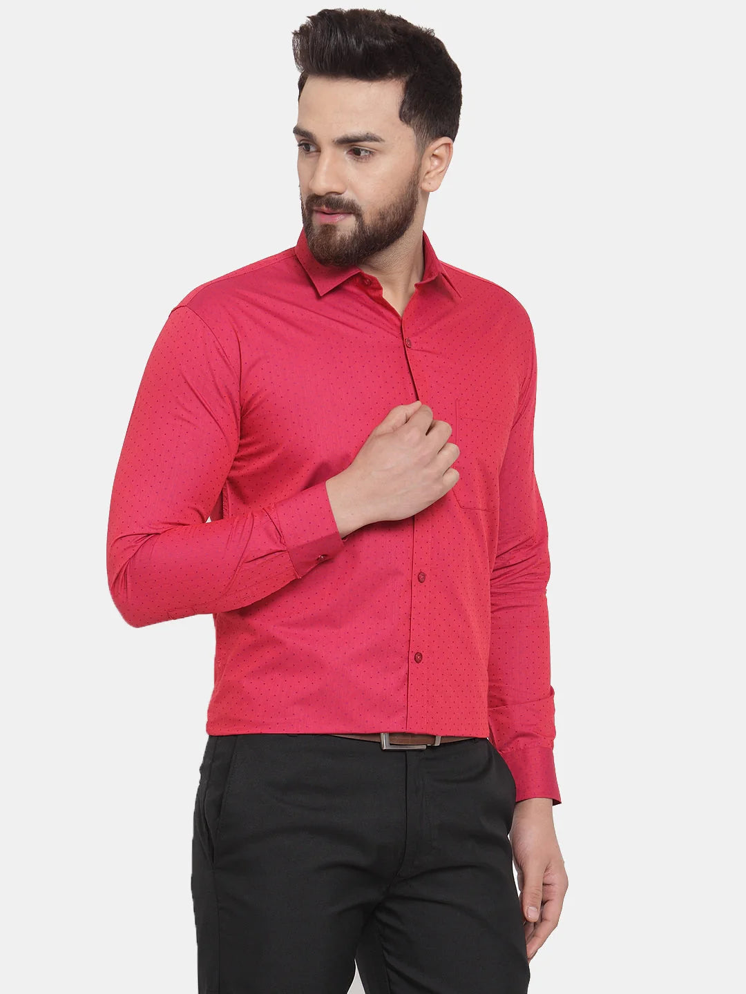 Red Polka Dot Formal Shirts | Cotton Mens Shirt Collection