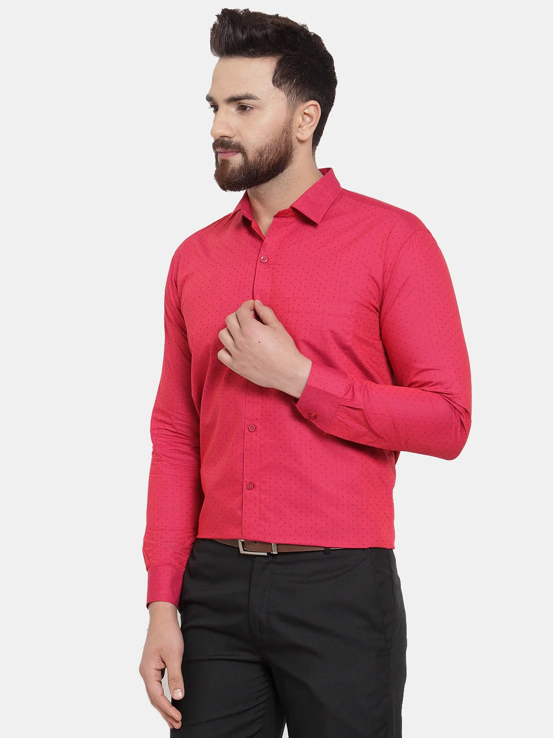 Red Polka Dot Formal Shirts | Cotton Mens Shirt Collection