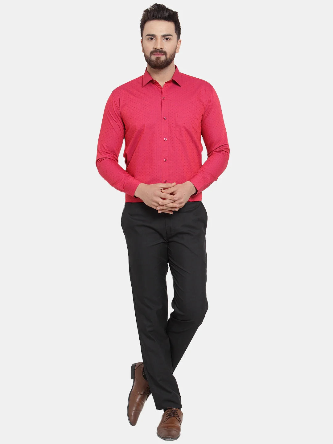 Red Polka Dot Formal Shirts | Cotton Mens Shirt Collection