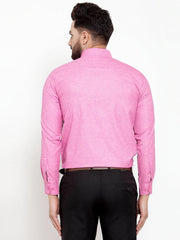 Indian Needle Pink Men's Cotton Solid Button Down Formal Shirts