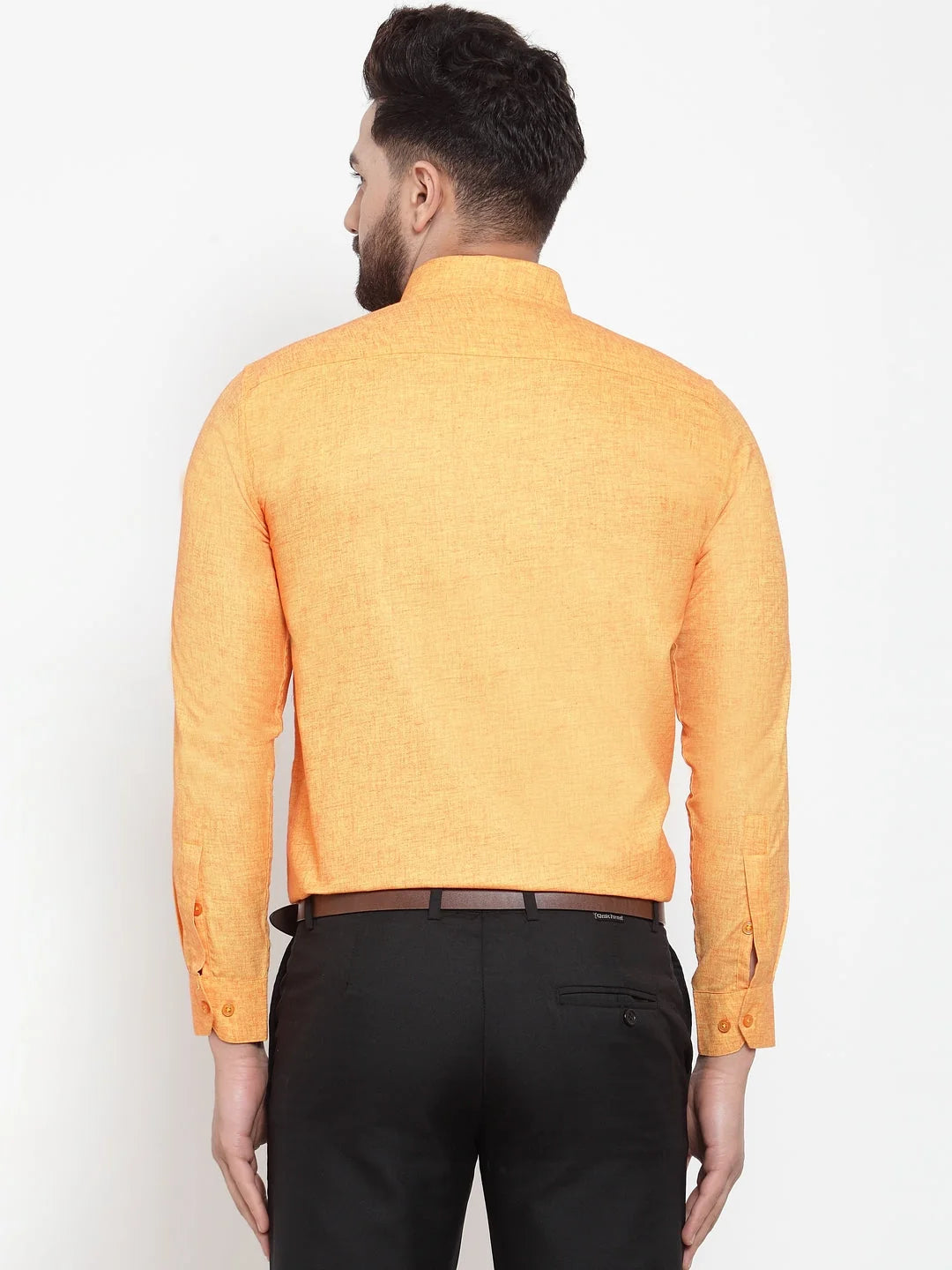 Yellow Cotton Mens Shirt - Solid Button Down Formal Shirts