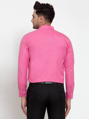 Indian Needle Pink Men's Cotton Mandarin Collar Formal Shirts