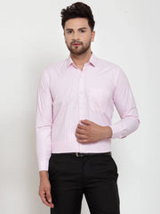 Indian Needle Pink Men's Cotton Checked Formal Shirt's