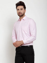 Indian Needle Pink Men's Cotton Checked Formal Shirt's