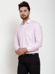 Indian Needle Pink Men's Cotton Checked Formal Shirt's