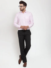 Indian Needle Pink Men's Cotton Checked Formal Shirt's