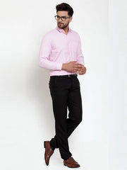 Indian Needle Pink Men's Cotton Striped Formal Shirt's