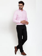 Indian Needle Pink Men's Cotton Striped Formal Shirt's