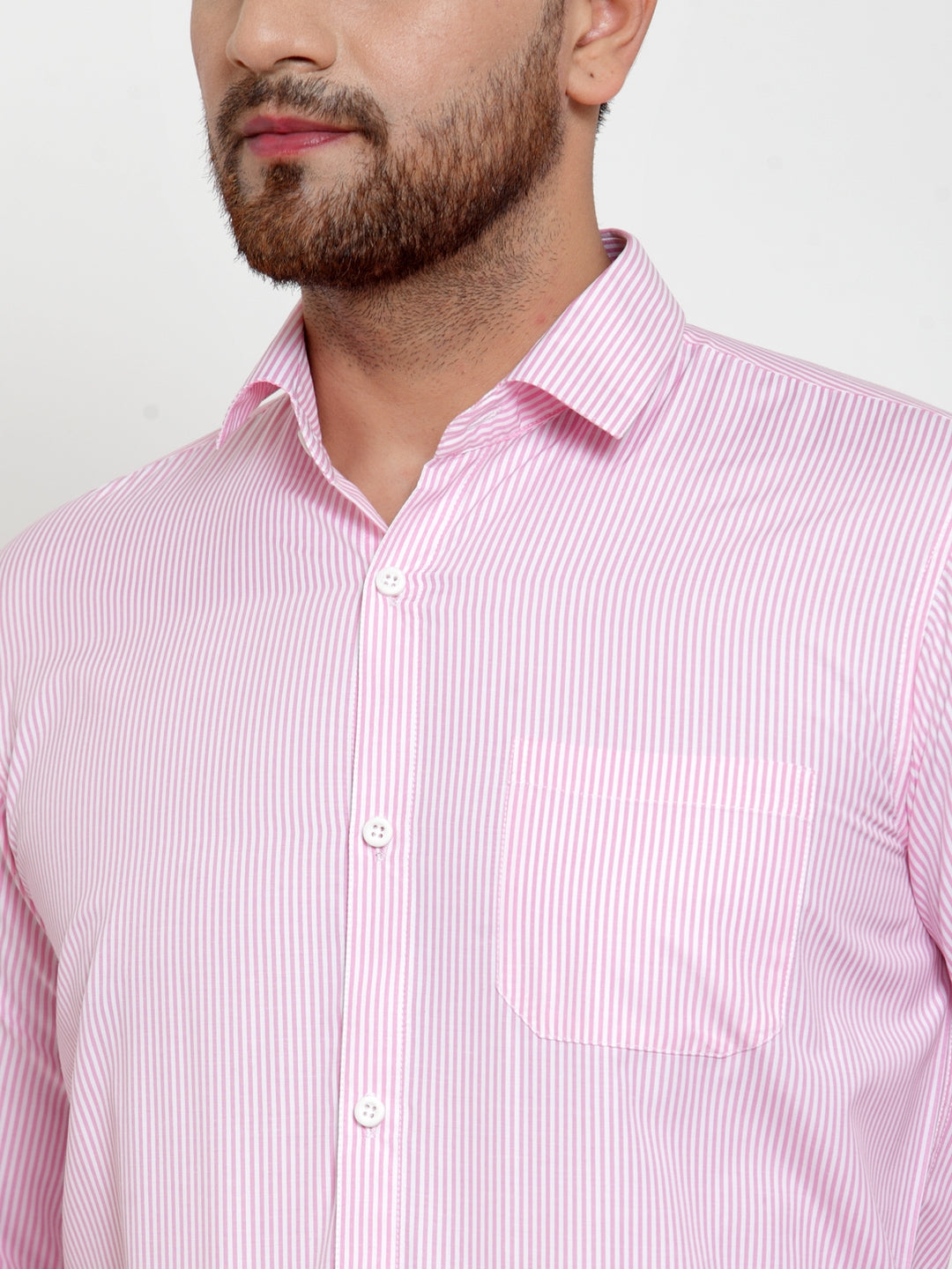 Pink Striped Cotton Formal Shirts | Trendy Mens Shirt Now