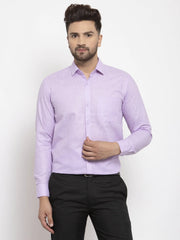 Indian Needle Purple Men's Dobby Solid Formal Shirts