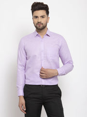 Indian Needle Purple Men's Dobby Solid Formal Shirts