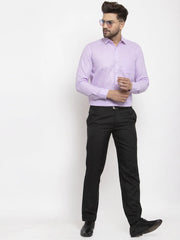 Indian Needle Purple Men's Dobby Solid Formal Shirts