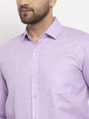 Indian Needle Purple Men's Dobby Solid Formal Shirts