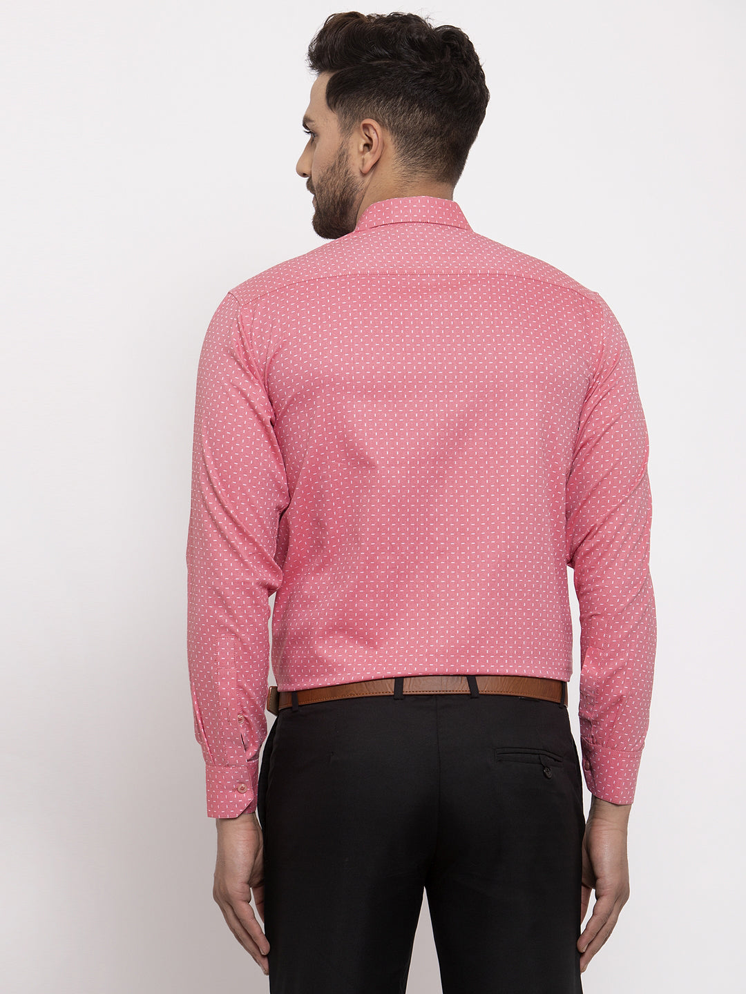 Red Cotton Mens Printed Shirt | Indian Needle Formal Shirts