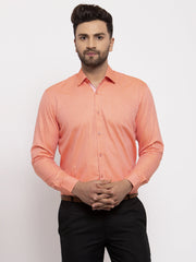 Indian Needle Peach Men's Cotton Printed Formal Shirt's