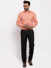 Indian Needle Peach Men's Cotton Printed Formal Shirt's