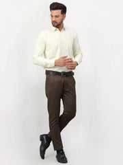 Indian Needle Yellow Men's Solid Formal Shirts