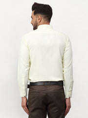 Indian Needle Yellow Men's Solid Formal Shirts
