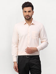 Indian Needle Peach Men's Solid Formal Shirts