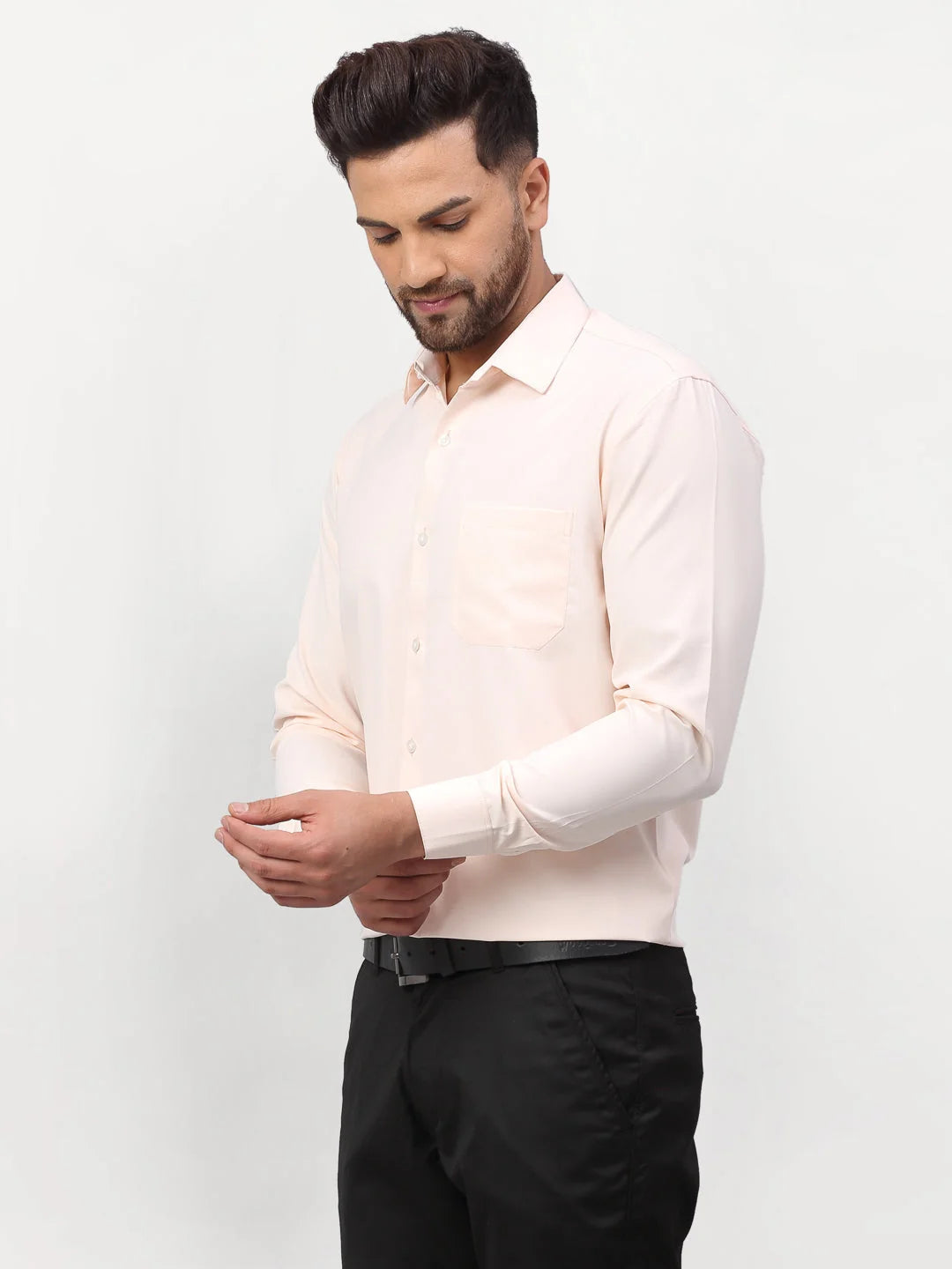 Peach Solid Mens Formal Shirts | Cotton Shirt