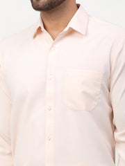 Indian Needle Peach Men's Solid Formal Shirts