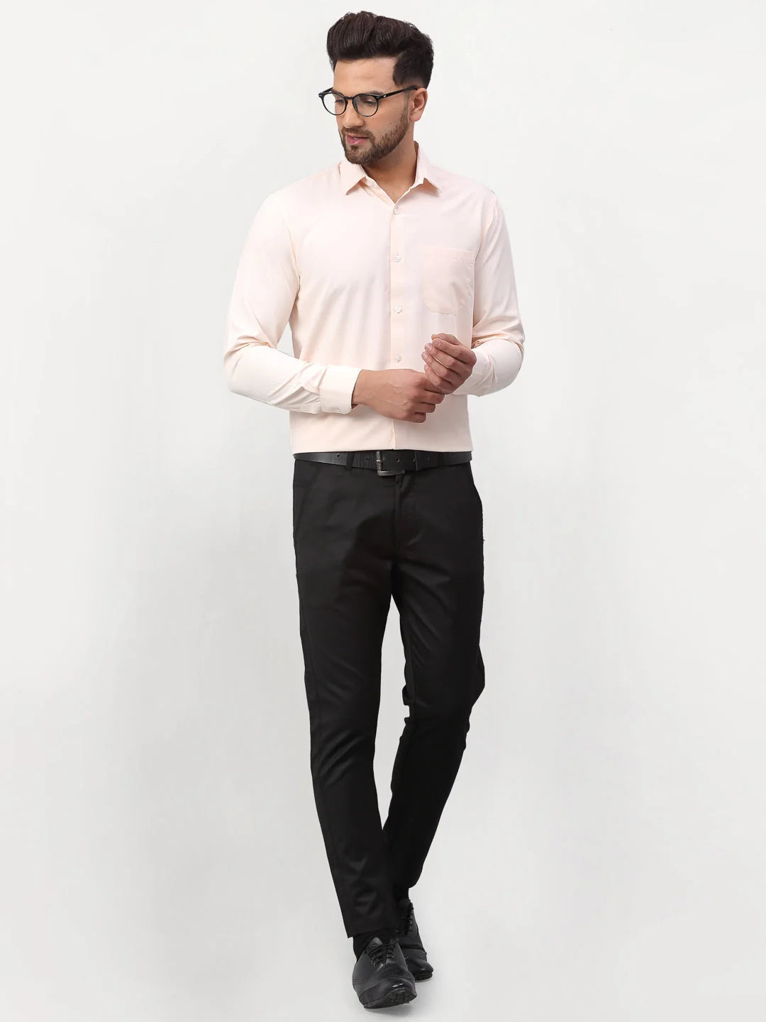 Peach Solid Mens Formal Shirts | Cotton Shirt