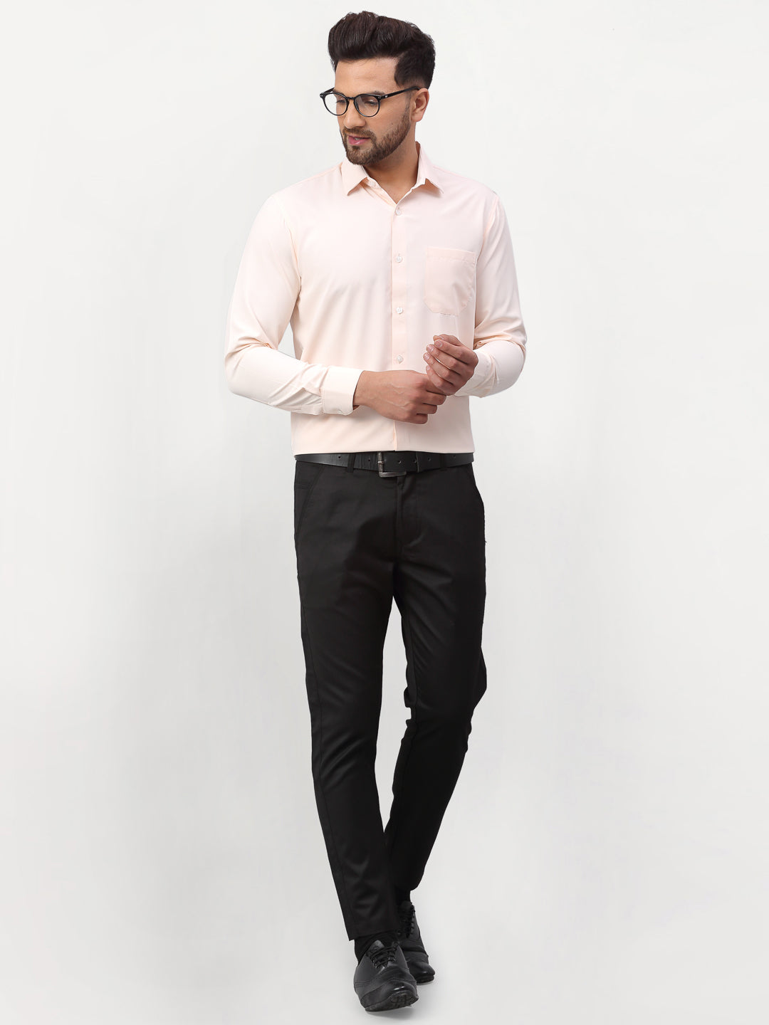 Peach Solid Mens Formal Shirts | Cotton Shirt