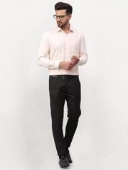 Indian Needle Peach Men's Solid Formal Shirts