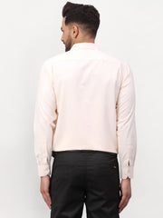 Indian Needle Peach Men's Solid Formal Shirts
