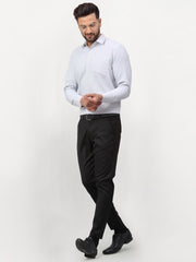 Indian Needle Silver Men's Solid Formal Shirts
