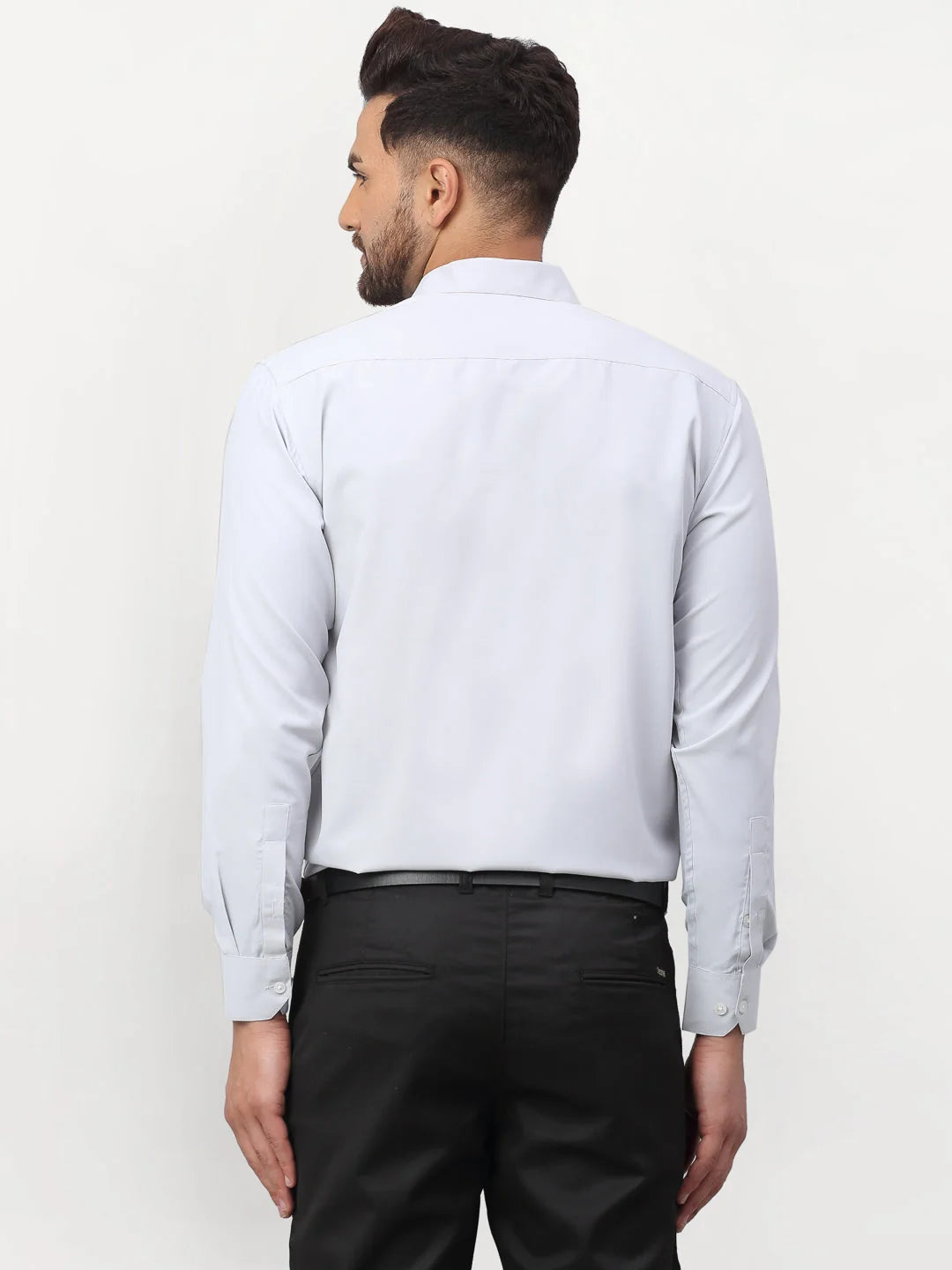 Silver Solid Mens Formal Shirts | Cotton Shirt