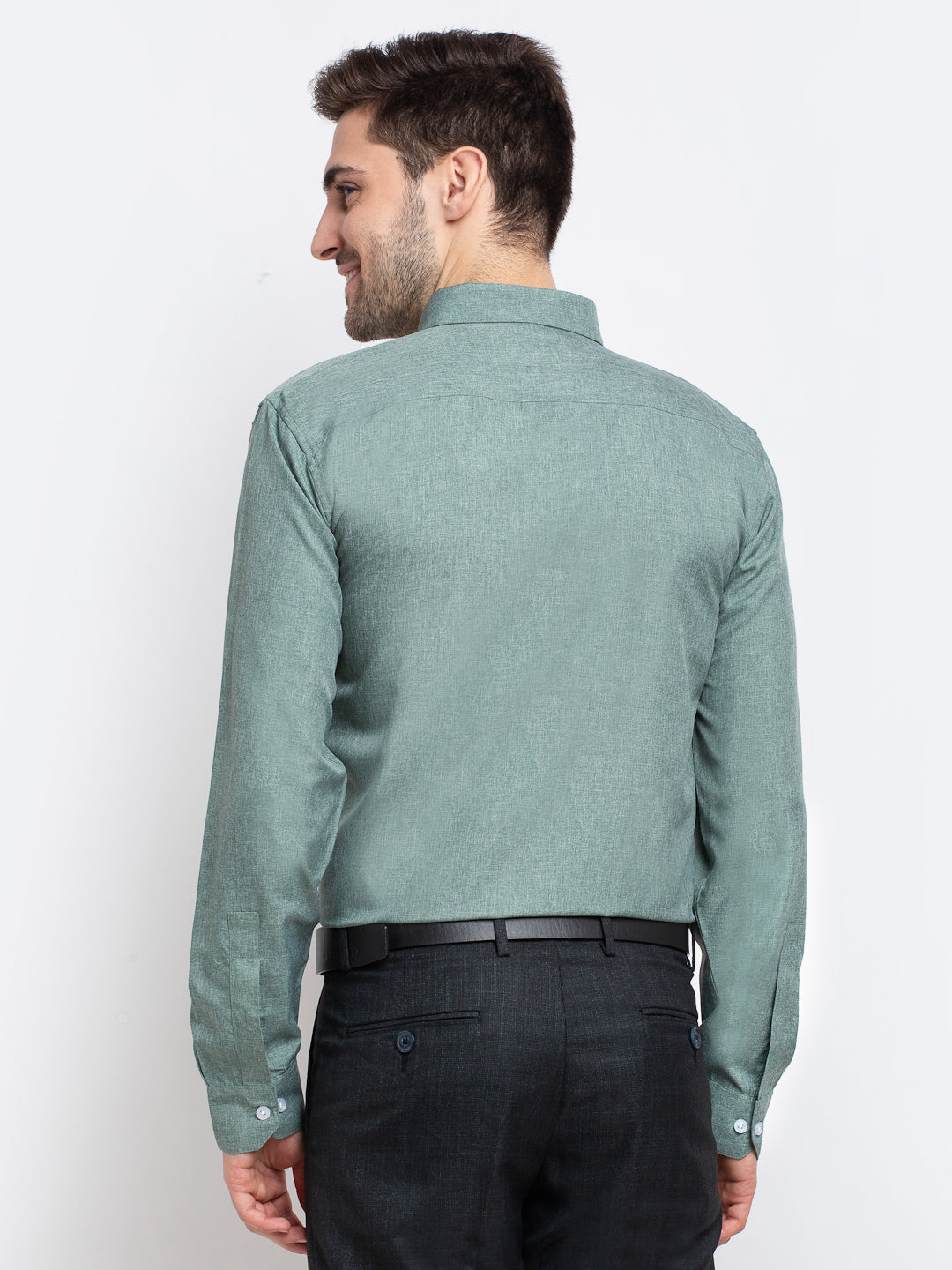 Green Cotton Formal Shirt - Button Down Collar Mens Shirt