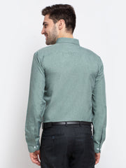 Indian Needle Green Men's Button Down Collar Cotton Formal Shirt