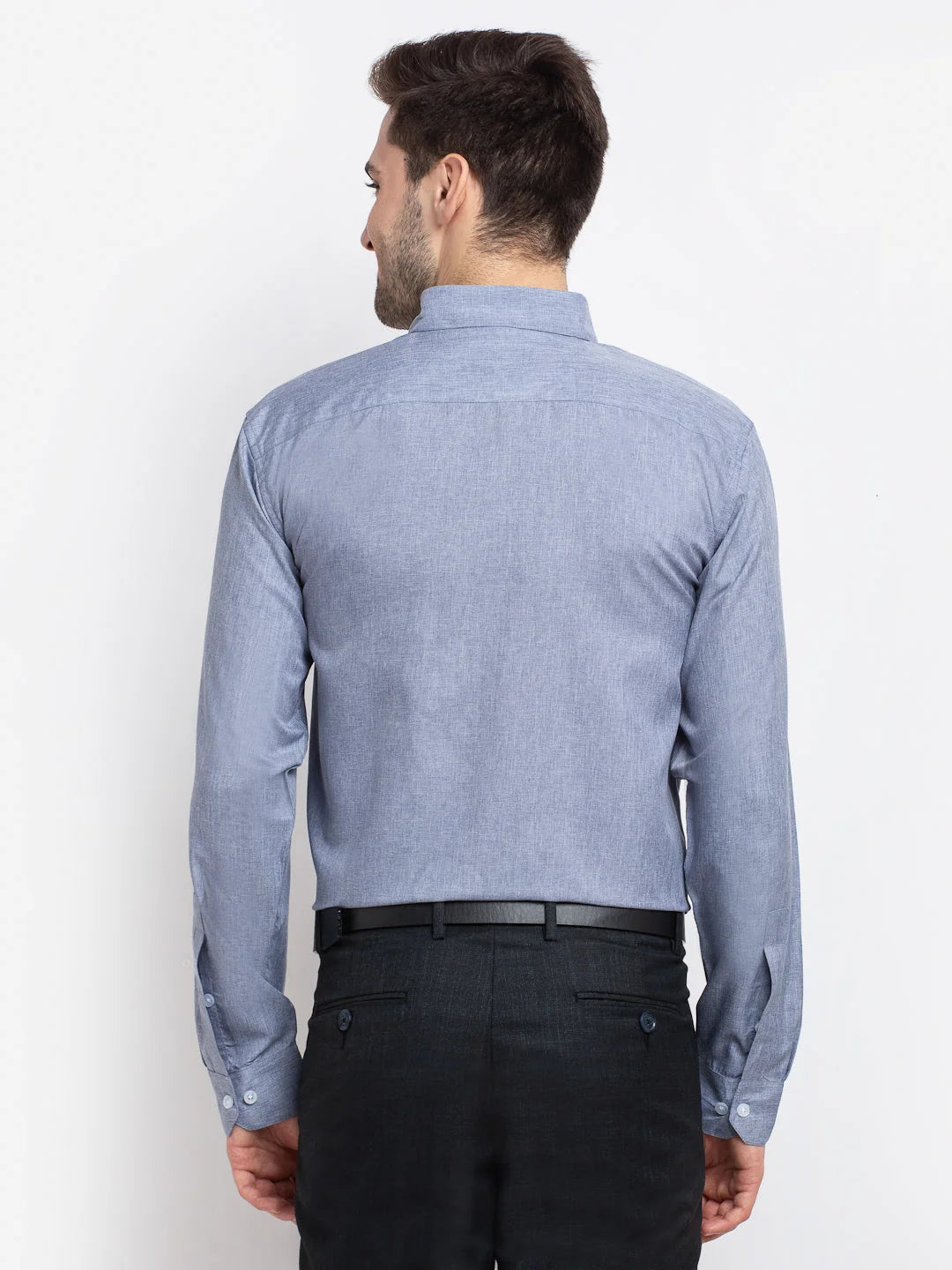 Grey Cotton Formal Shirt - Button Down Collar Mens Shirt
