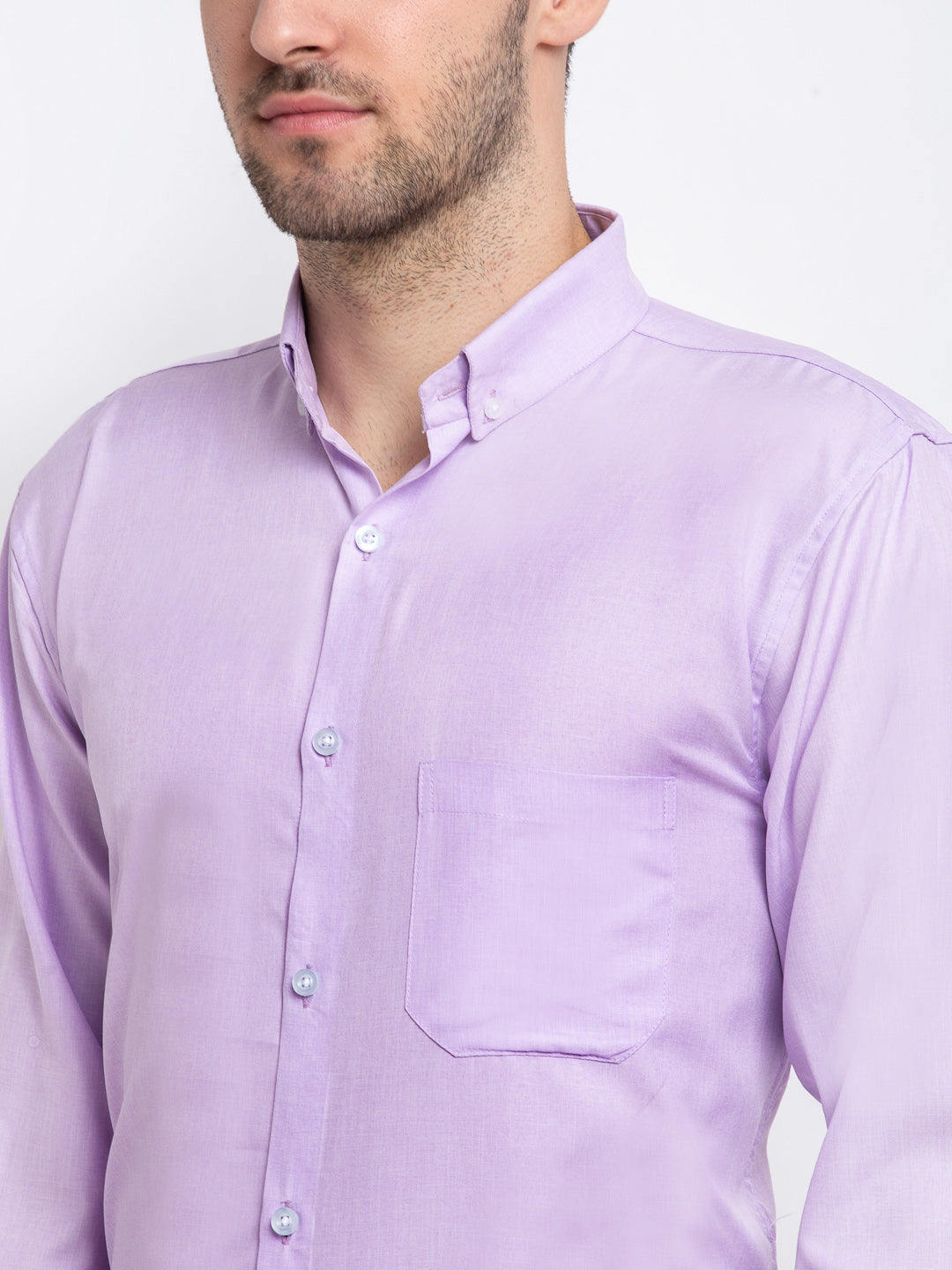 Purple Cotton Formal Shirts - Button Down Mens Shirt, Indian N...
