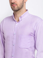 Indian Needle Purple Men's Button Down Collar Cotton Formal Shirt
