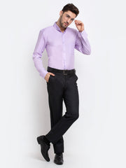 Indian Needle Purple Men's Button Down Collar Cotton Formal Shirt
