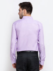 Indian Needle Purple Men's Button Down Collar Cotton Formal Shirt