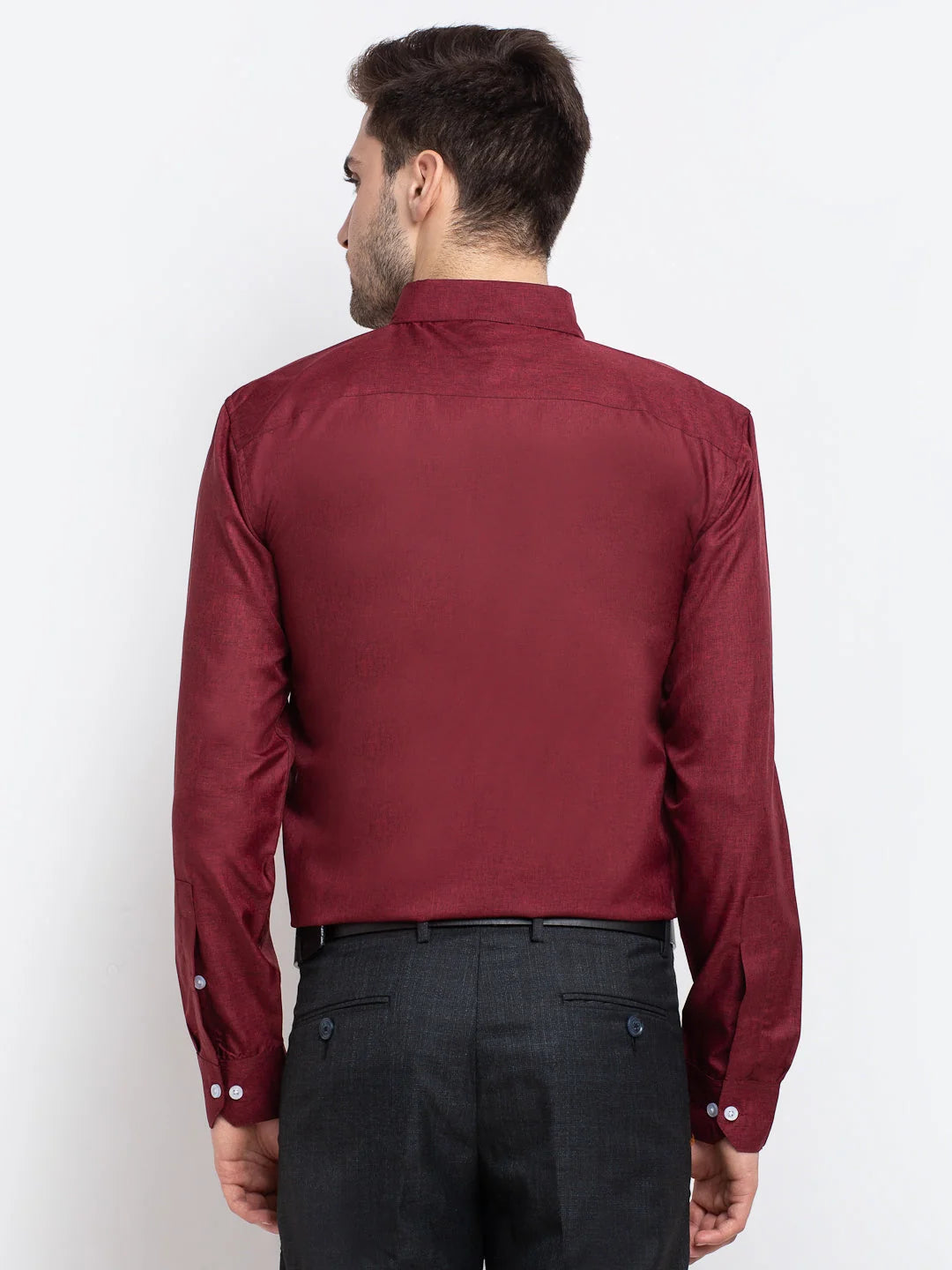 Maroon Cotton Formal Shirts - Button Down Mens Shirt, Indian N...
