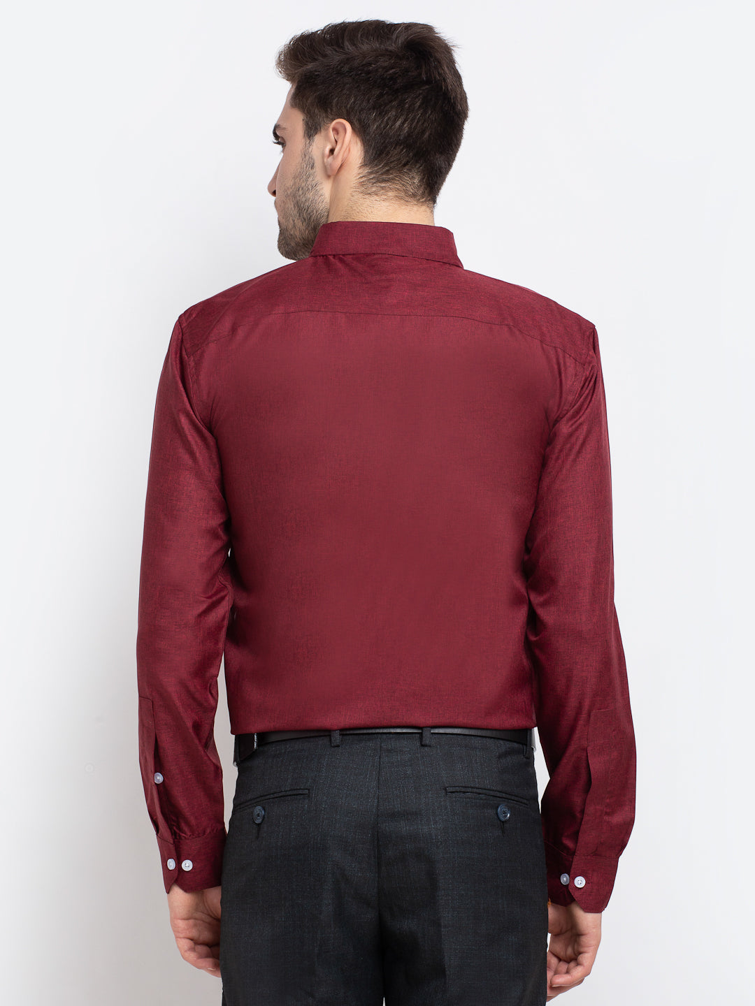 Maroon Cotton Formal Shirts - Button Down Mens Shirt, Indian N...