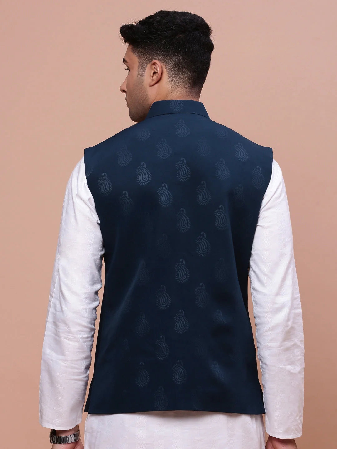 Teal Slim Fit Nehru Jacket | Mens Kurta Pajama Set Style