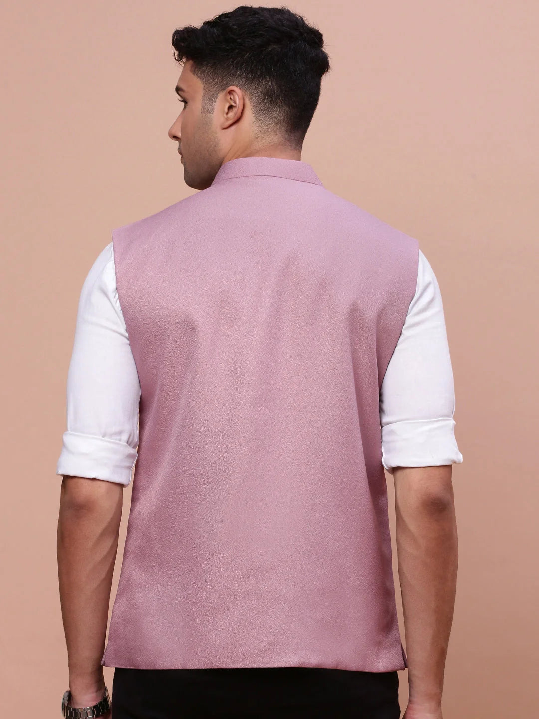 Lavender Slim Fit Nehru Jacket | Mens Kurta Pajama Look