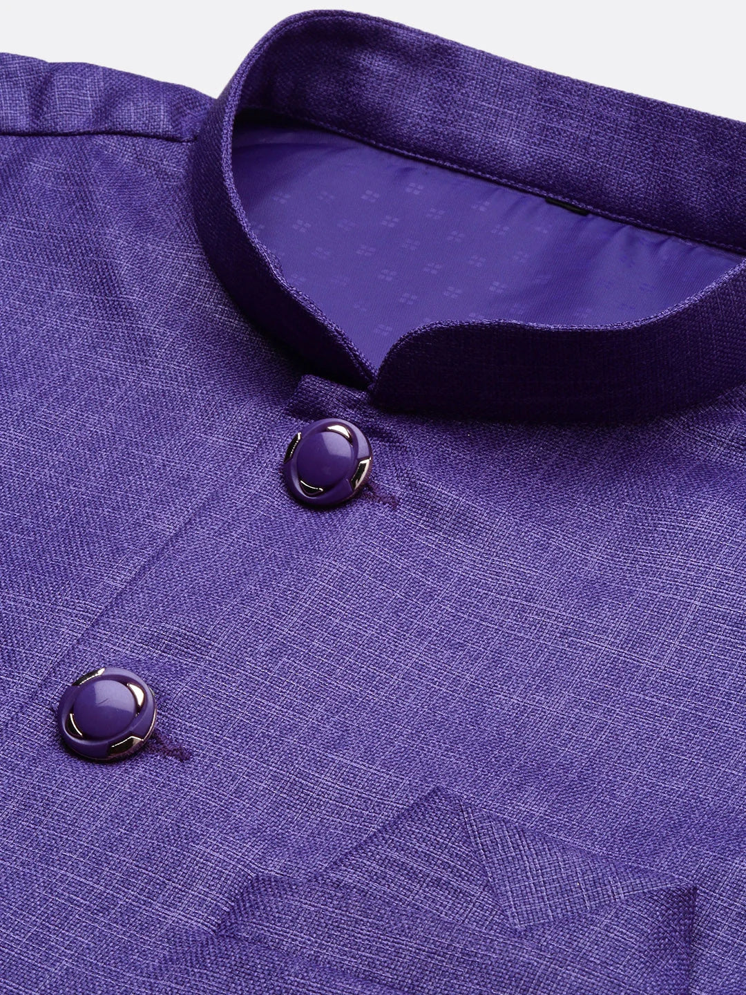 Violet Slim Fit Nehru Jacket | Modern Kurta Pajama Outfit