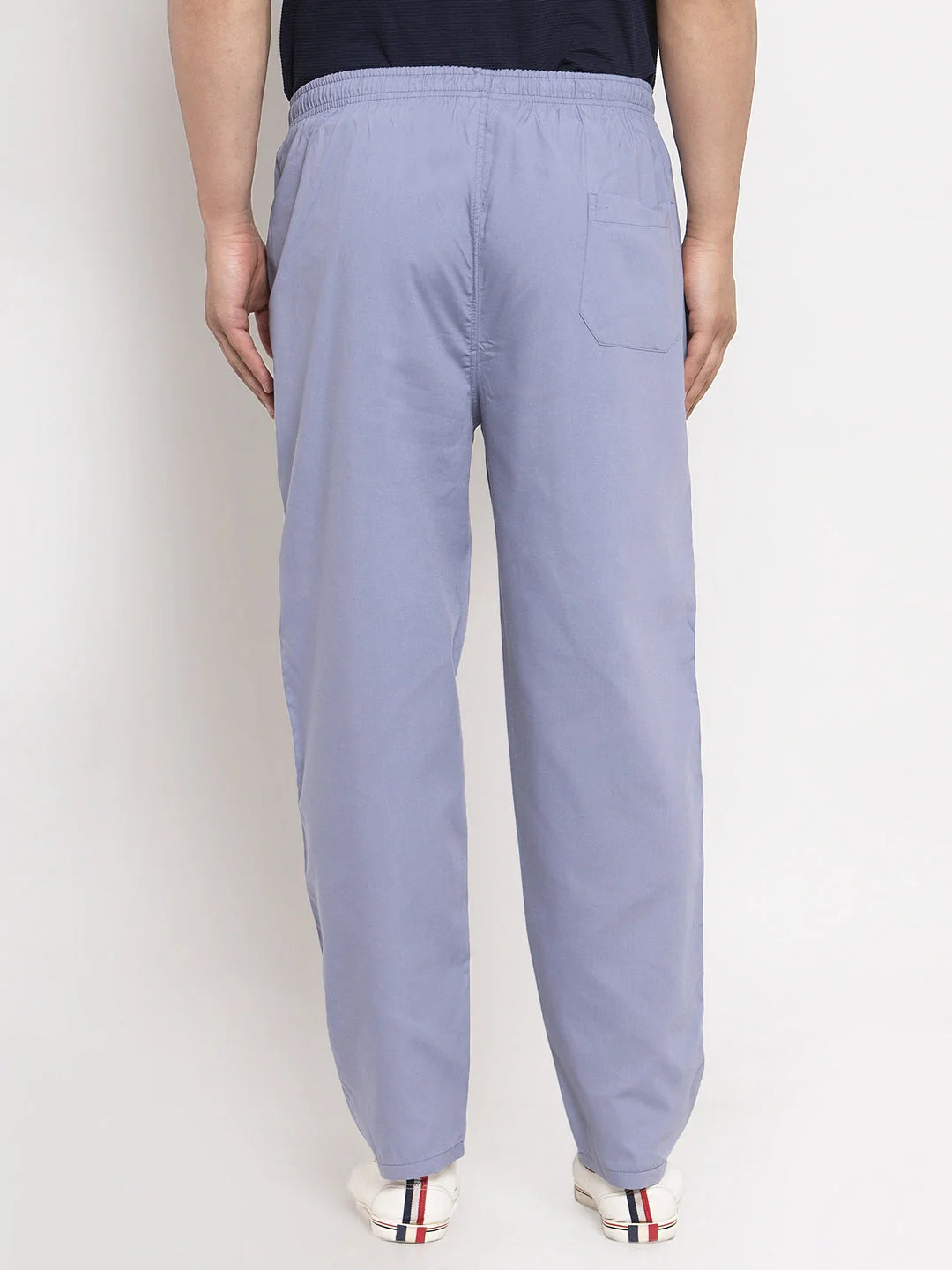 Grey Cotton Mens Pajamas - Solid Track Pants | Indian Needle