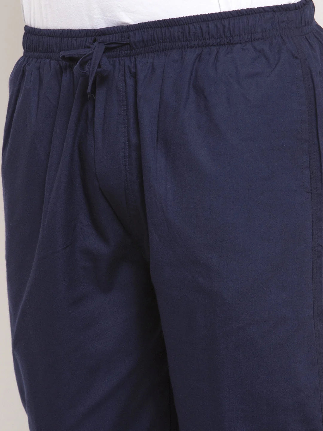 Navy Cotton Mens Pajamas - Solid Track Pants | Indian Needle
