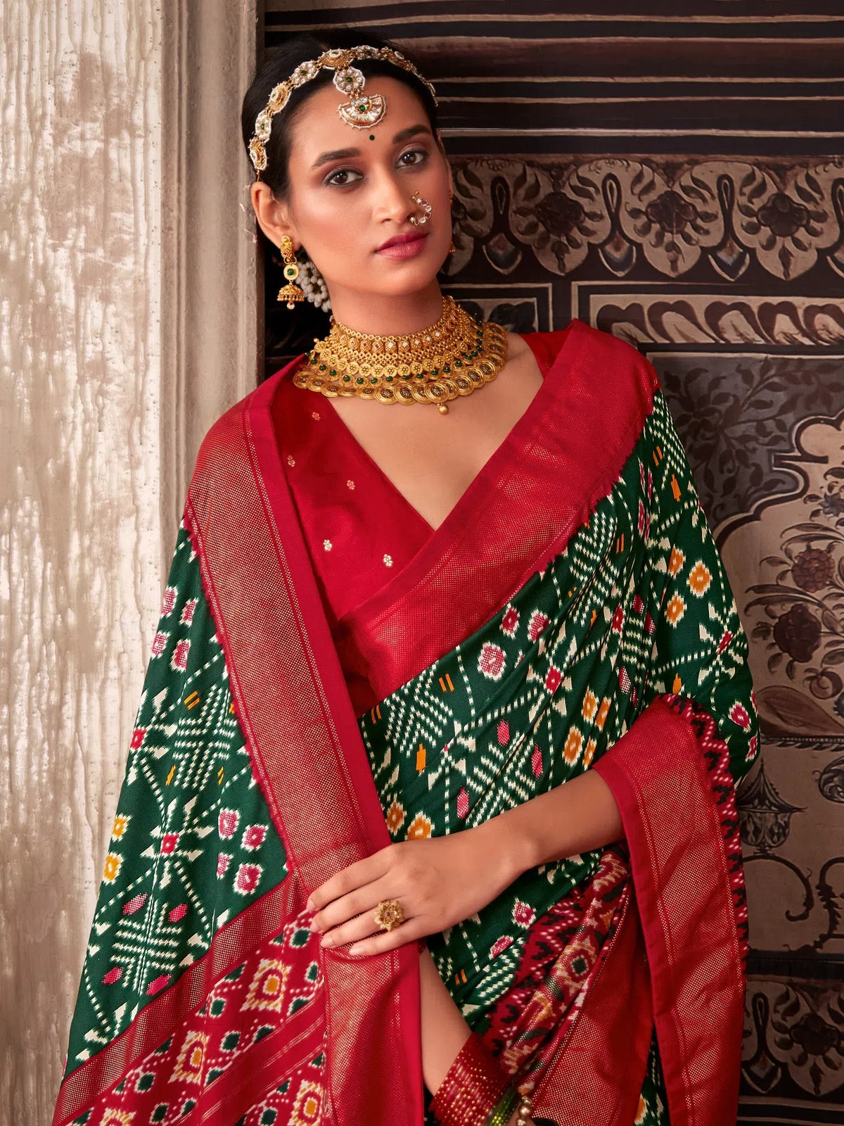 Women's Tussar  Green Printed Designer Saree With Blouse Piece-AKSHRA1002