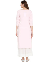 Pink Printed Straight Kurta-ALKUCRPGGL-20021