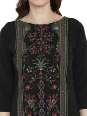 Black Printed Straight Kurta-ALKUCRPGGL-20026