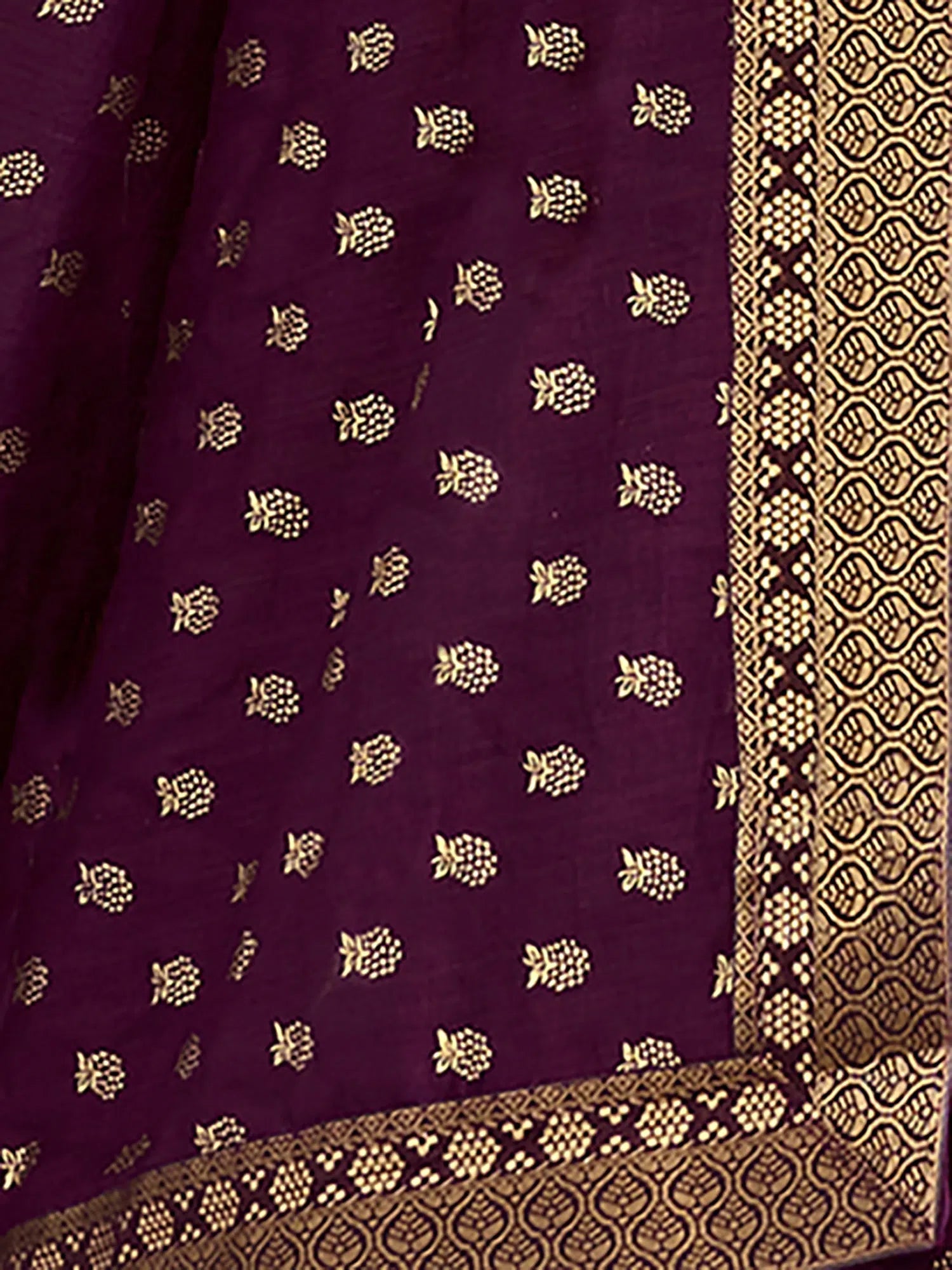 Purple Embellished Indian Sari | Elegant Designer Polyester Saree