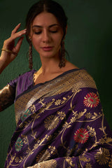 Womens Fashion Ethnic Wine Color Sarees-MLSHWSA1149WNE0ONE
